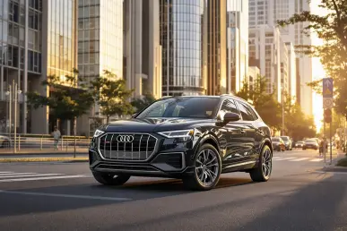 La nouvelle Audi Q3 2025 stationnée dans un cadre urbain moderne et dynamique.